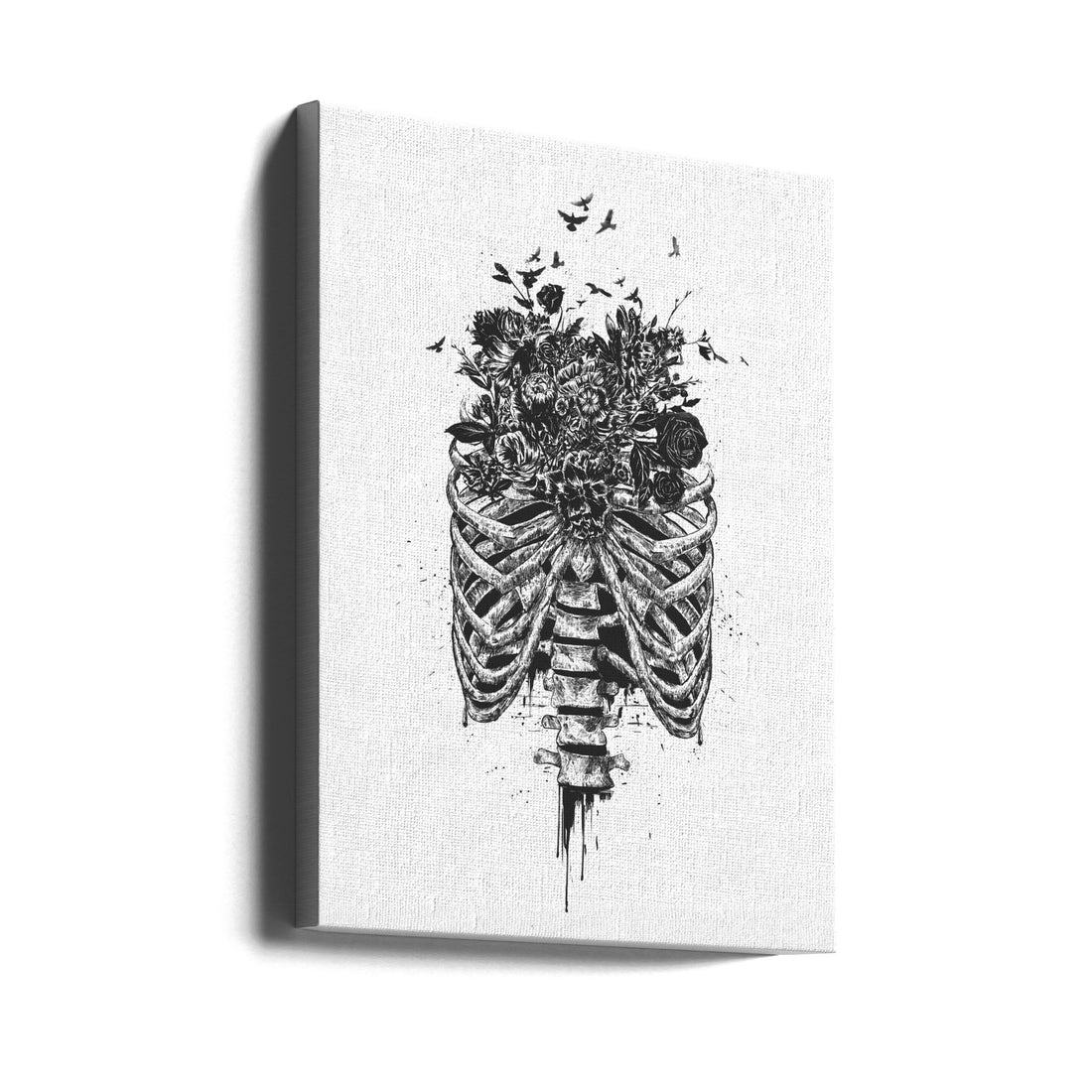 New Life by Balazs Solti | Floral Skeleton Art, Large Canvas Wall Art Print | Artsy Earth