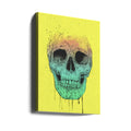 Pop Art Skull by Balazs Solti | Colorful Spooky Illustration, Large Canvas Wall Art Print | Artsy Earth