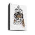 Cozy Tiger Christmas by Balazs Solti | Funny Animal Portrait, Large Canvas Wall Art Print | Artsy Earth