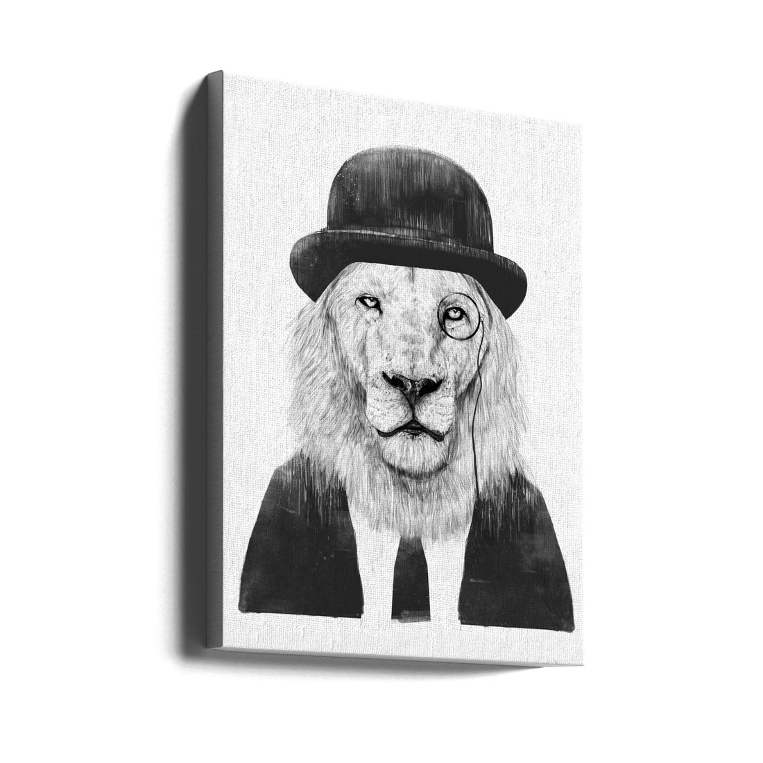 Sir Lion by Balazs Solti | Gentleman Lion Portrait, Large Canvas Wall Art Print | Artsy Earth