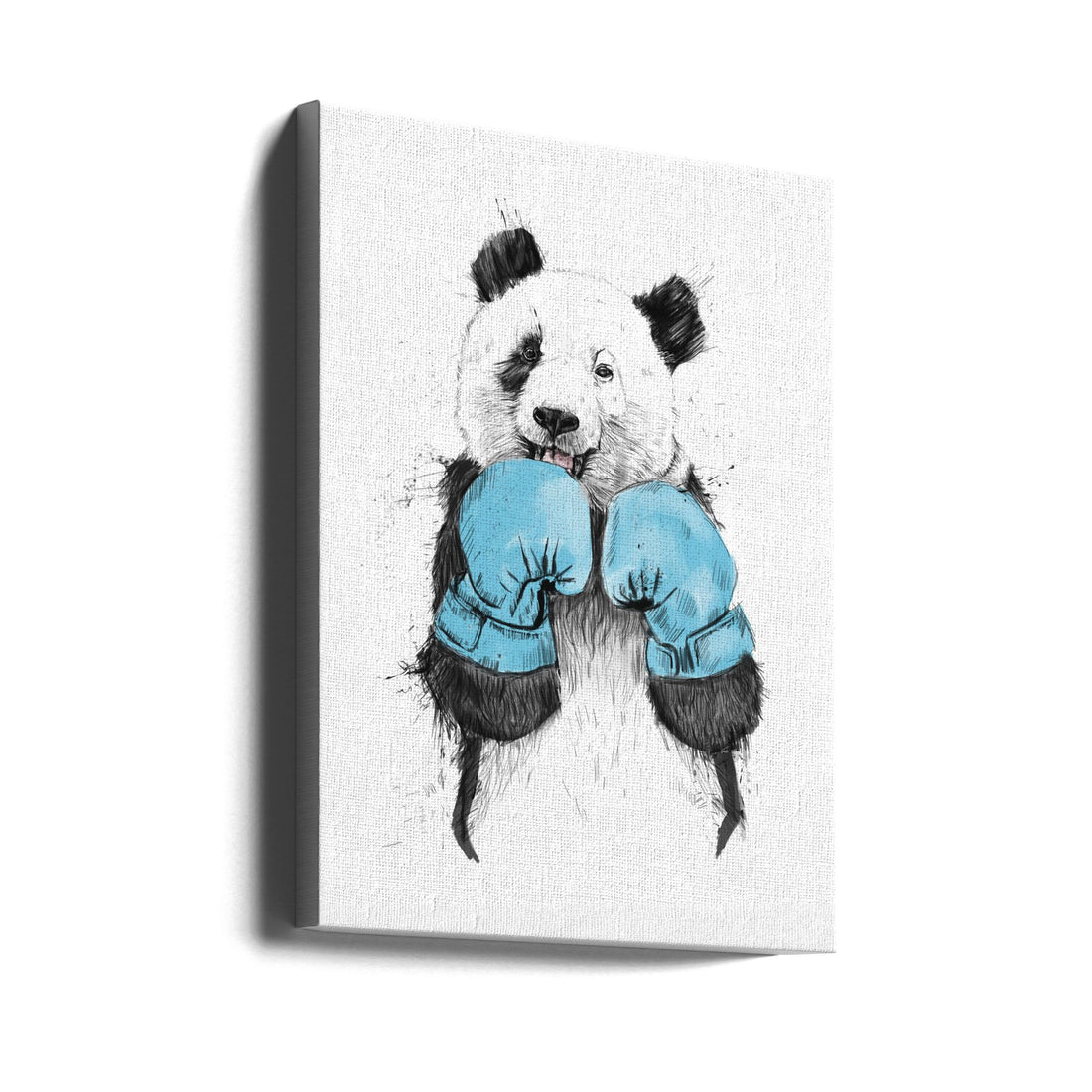 The Winner by Balazs Solti | Boxing Panda Illustration, Large Canvas Wall Art Print | Artsy Earth