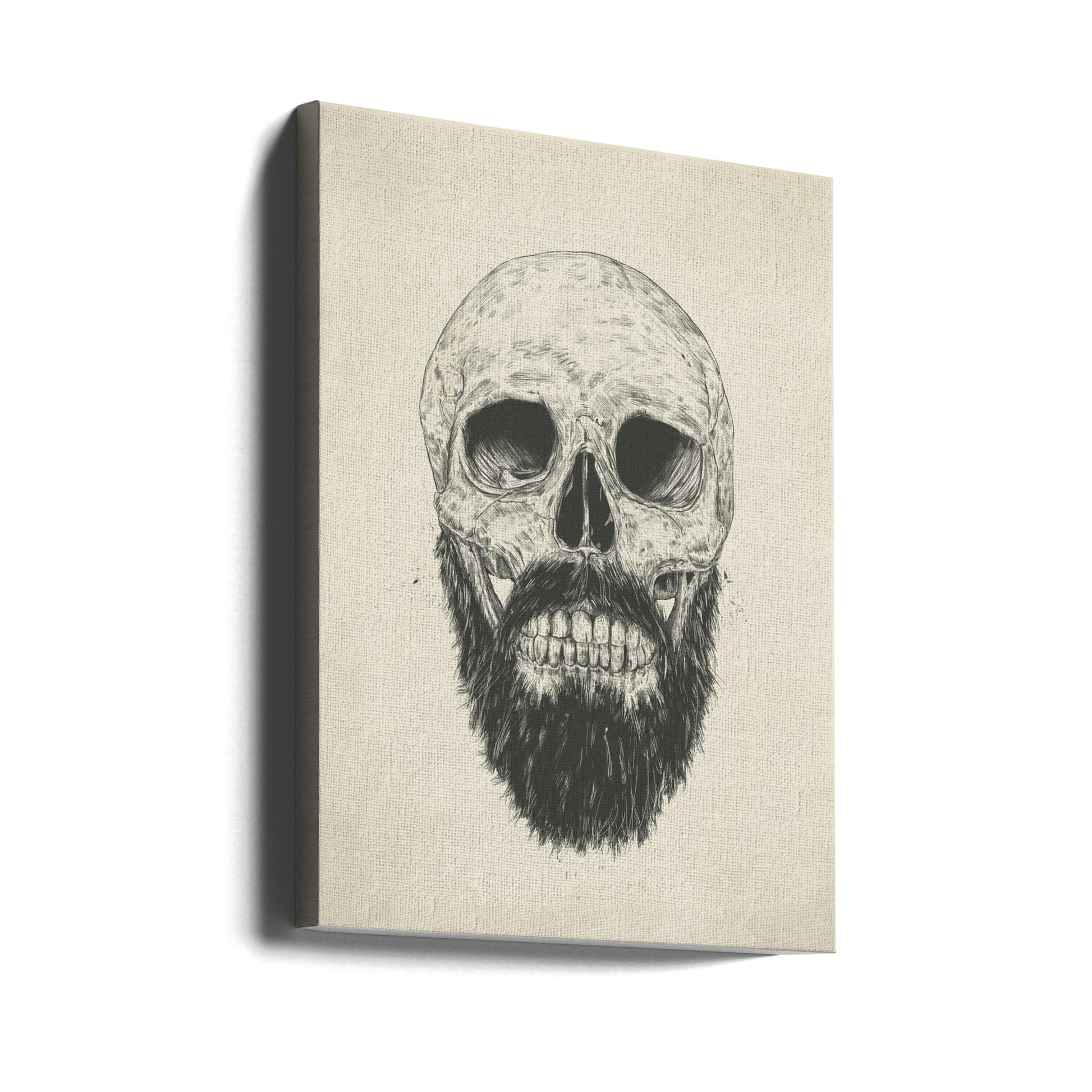 The beard is not dead by Balazs Solti | Bearded Skull Portrait, Large Canvas Wall Art Print | Artsy Earth