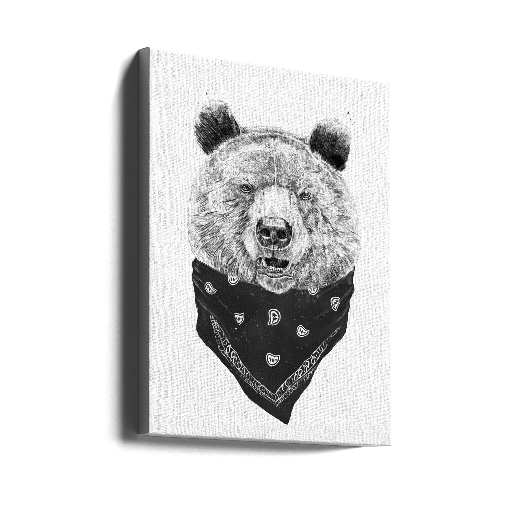 Wild Bear by Balazs Solti | Painted Animal Portrait, Large Canvas Wall Art Print | Artsy Earth