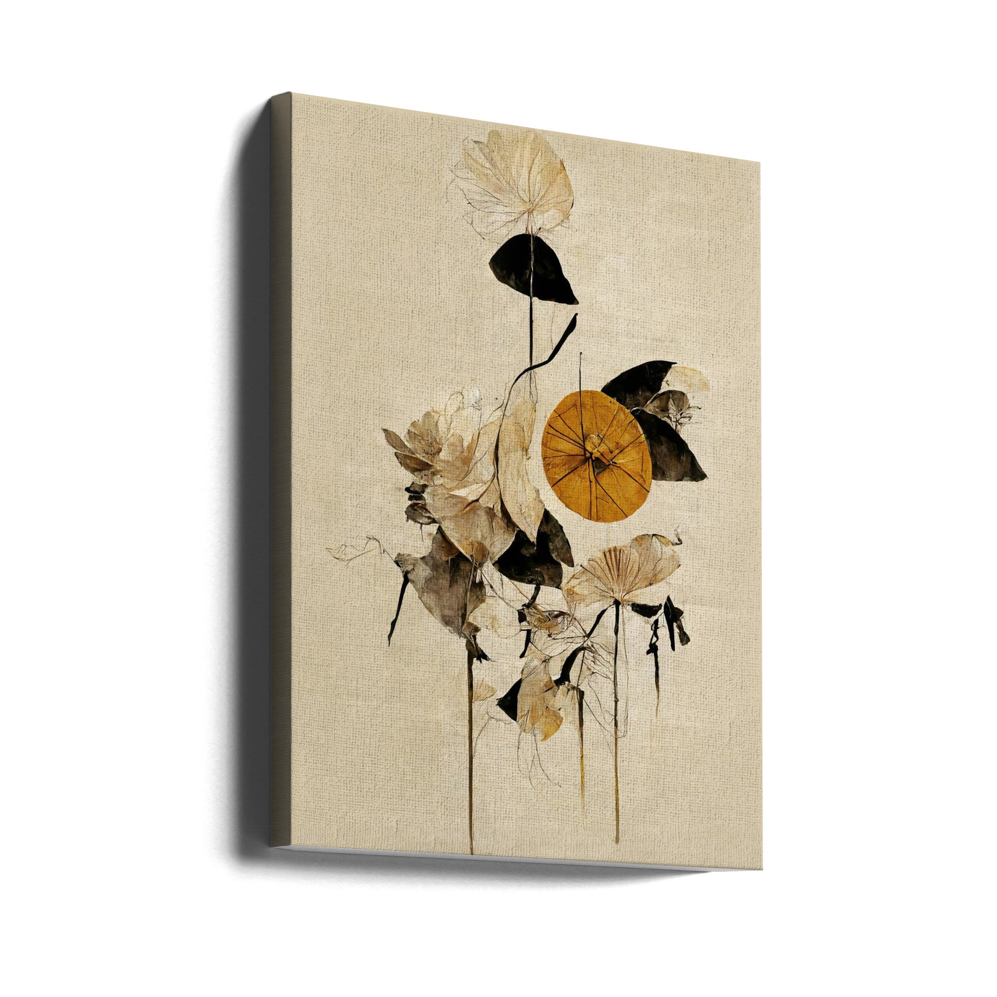 The Golden Wheel by Treechild | Abstract Botanical Illustration, Large Canvas Wall Art Print | Artsy Earth