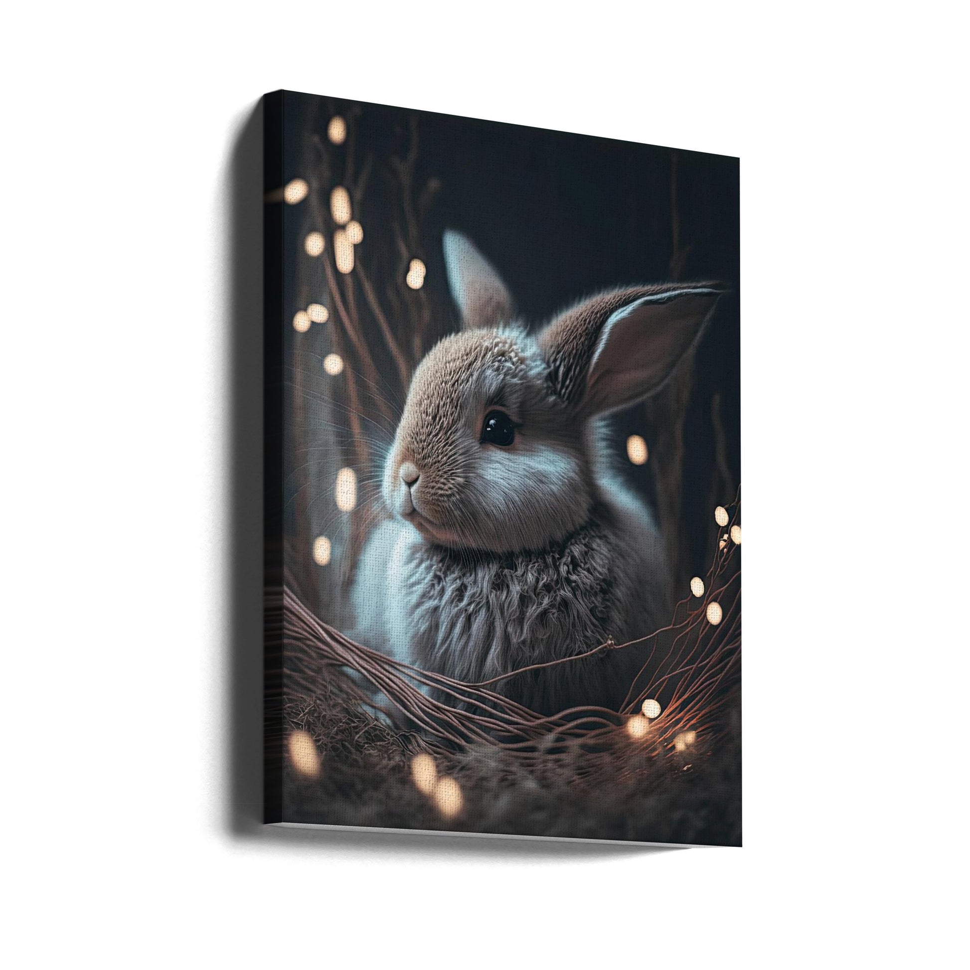 Bunny In The Nest by Treechild | Cute Easter Bunny, Large Canvas Wall Art Print | Artsy Earth