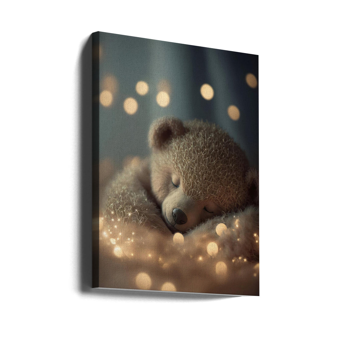 My Sleeping Teddy by Treechild | Cute Nursery Bear, Large Canvas Wall Art Print | Artsy Earth