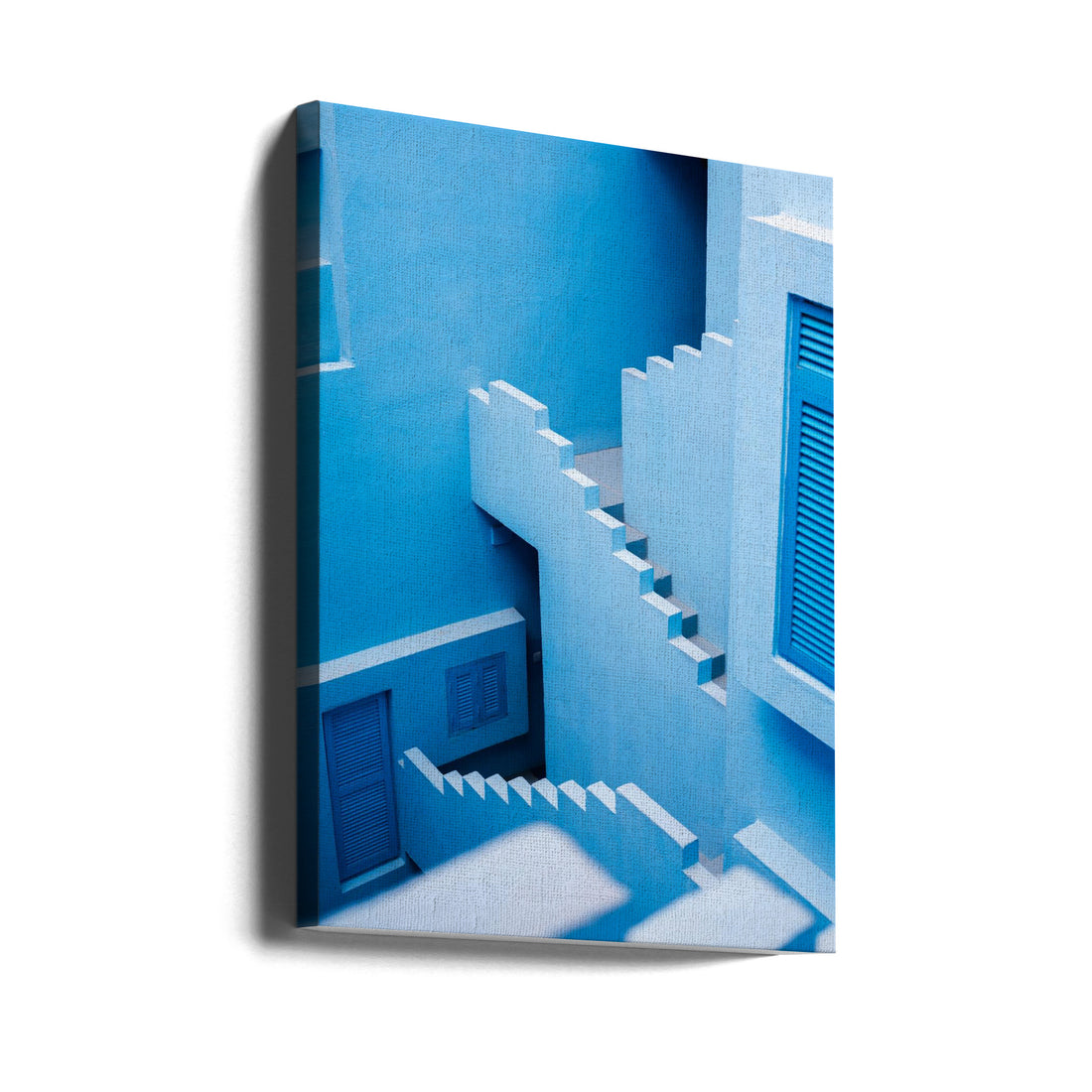 La Muralla Roja Blue by Raisa Zwart | Blue Staircase Architecture, Large Canvas Wall Art Print | Artsy Earth