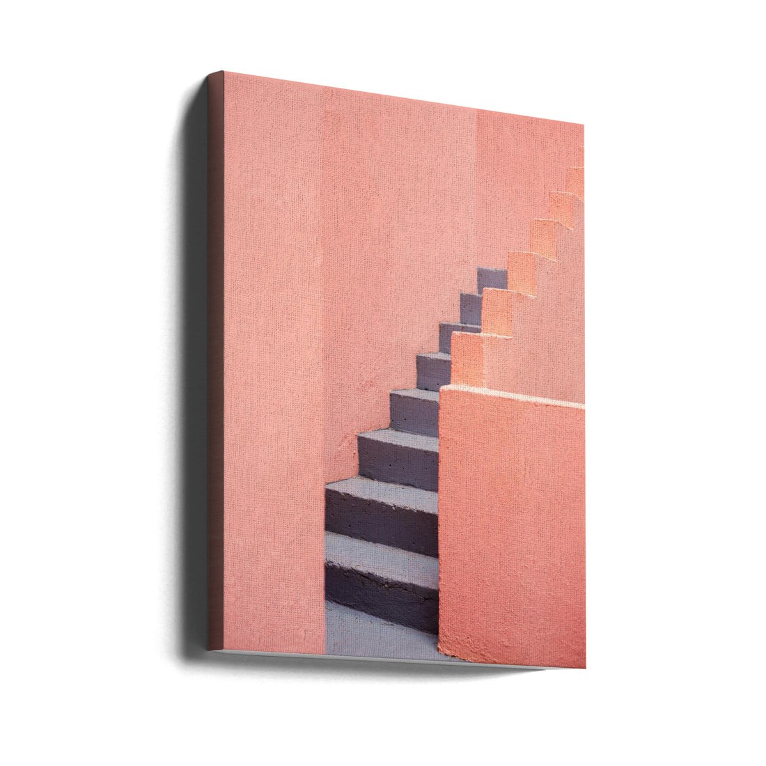 Pink Fortress Spain by Raisa Zwart | Urban Architecture Staircase, Large Canvas Wall Art Print | Artsy Earth