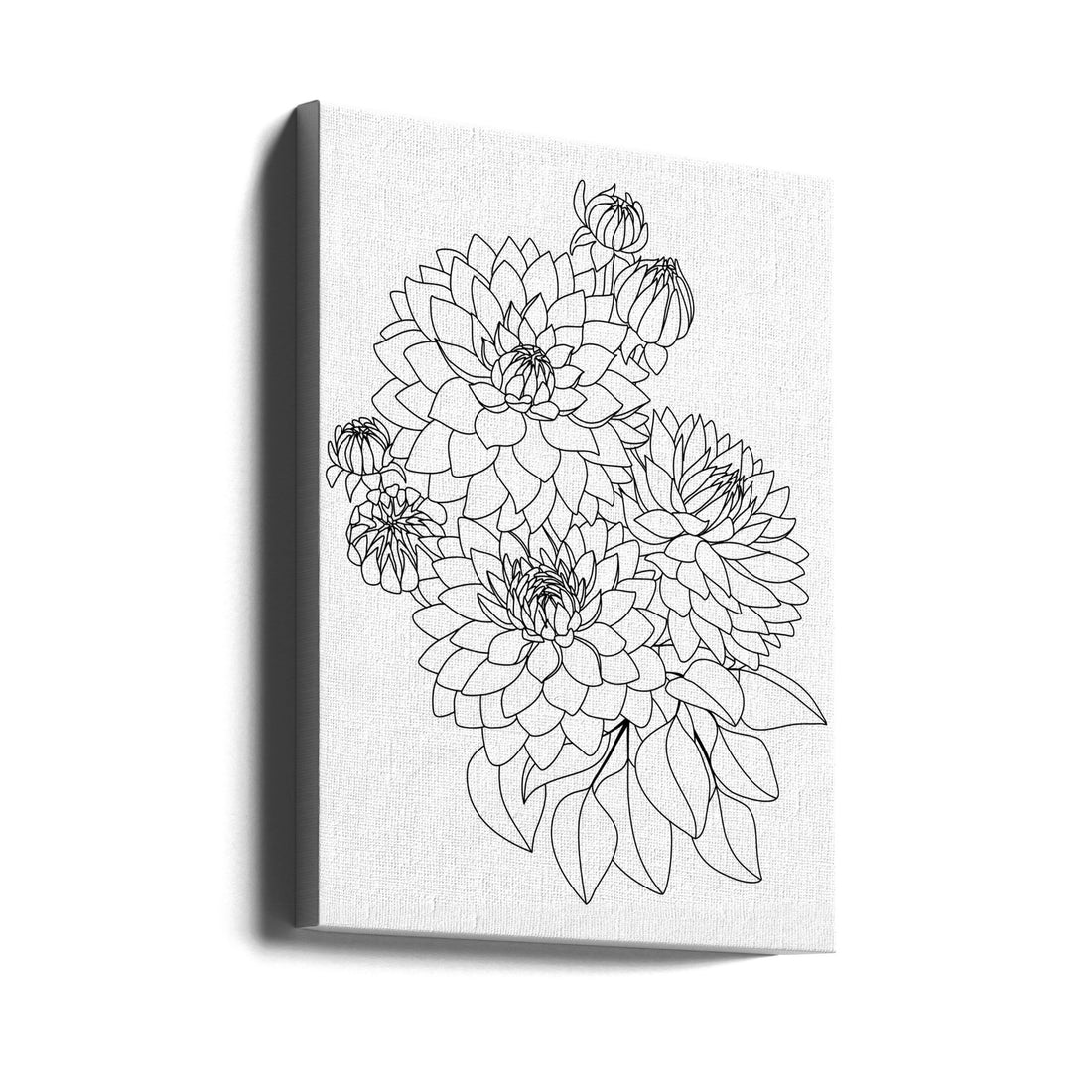 Pacey bouquet in black and white by Rosana Laiz Blursbyai | Botanical Line Drawing, Large Canvas Wall Art Print | Artsy Earth