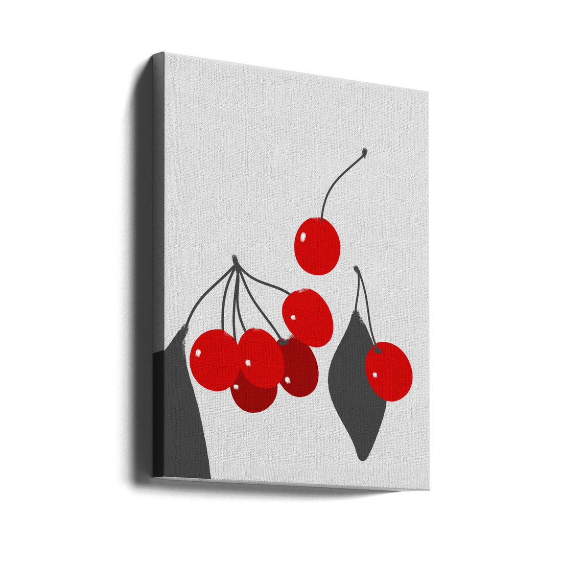 Cherry Fruit Art by Rosana Laiz Blursbyai | Abstract Red Illustration, Large Canvas Wall Art Print | Artsy Earth