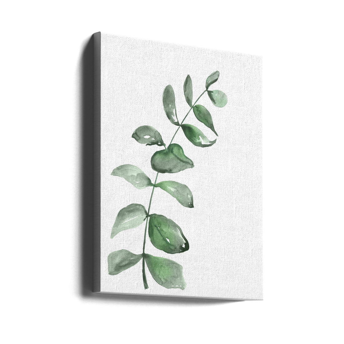 Watercolor Greenery Branch by Rosana Laiz Blursbyai | Botanical Watercolor Illustration, Large Canvas Wall Art Print | Artsy Earth