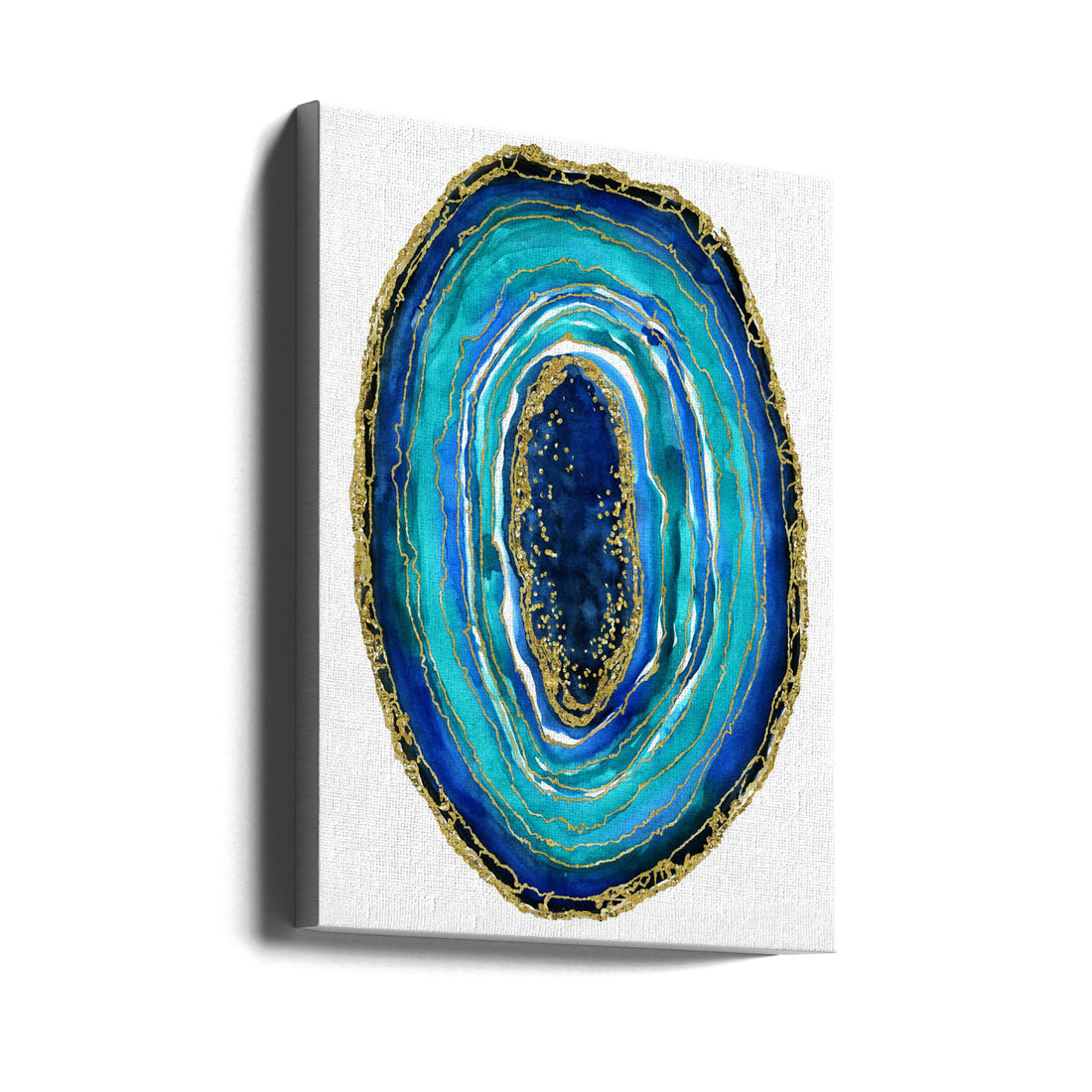 Turquoise and blue geode by Rosana Laiz Blursbyai | Watercolor Geode Abstract, Large Canvas Wall Art Print | Artsy Earth