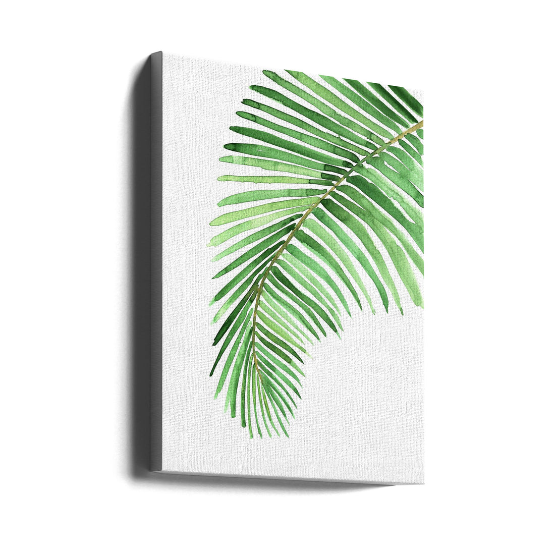 Palm leaf in loose watercolor by Rosana Laiz Blursbyai | Tropical Botanical Watercolor, Large Canvas Wall Art Print | Artsy Earth