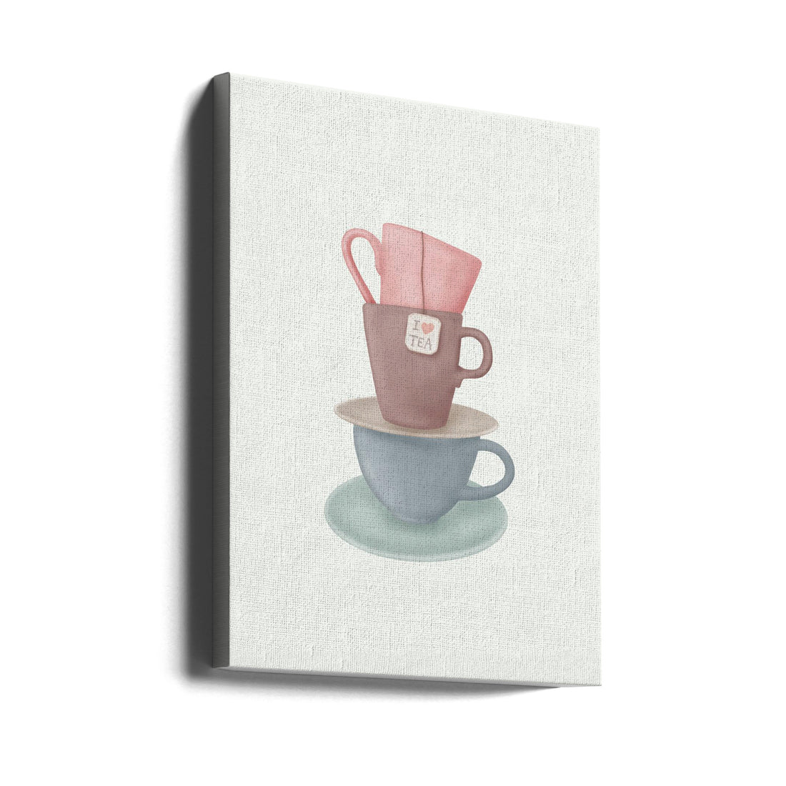 I Love Tea by Aminah Eleonora | Pastel Tea Cups, Large Canvas Wall Art Print | Artsy Earth