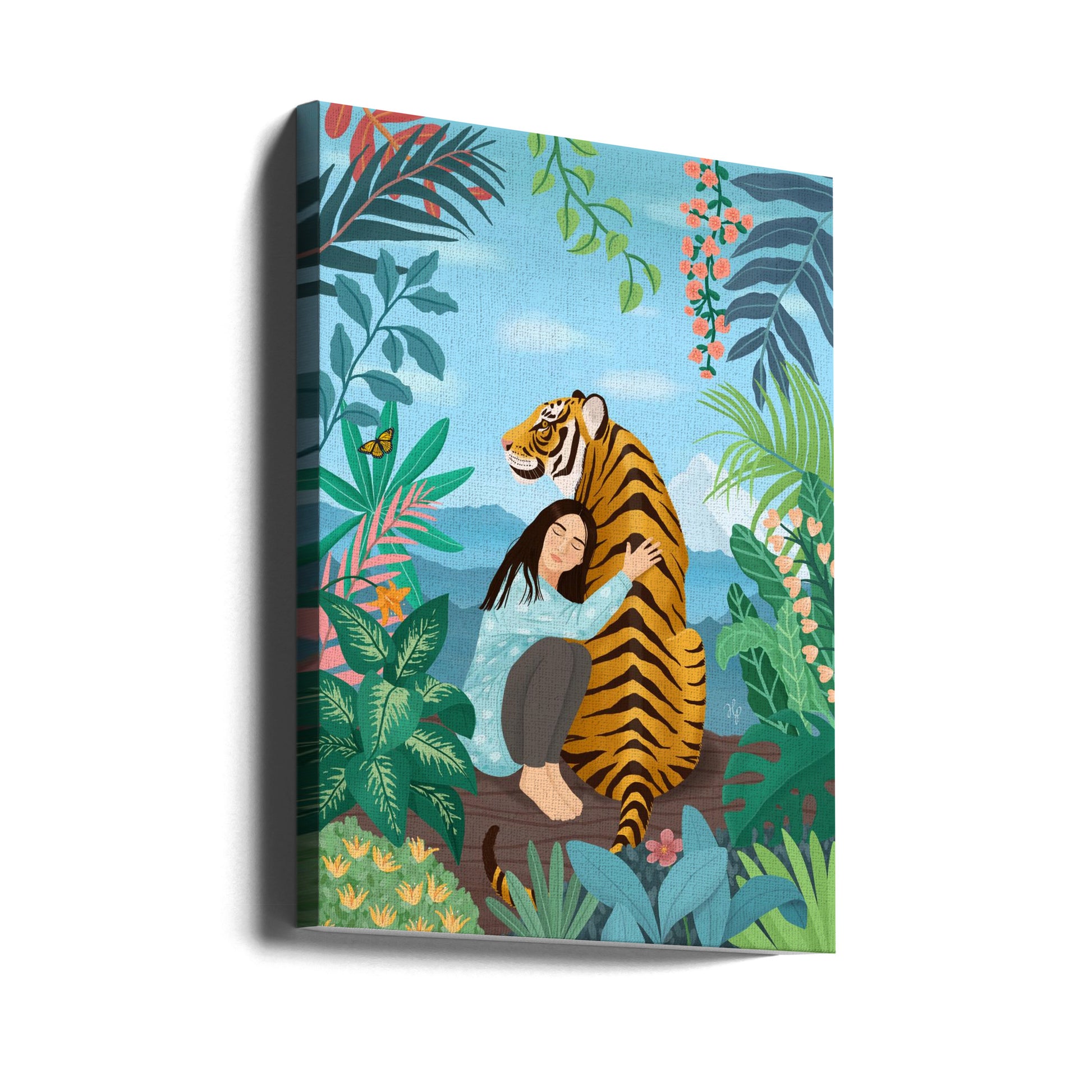 Tropical Tiger Art by Petra Holíková | Peaceful Jungle Animal, Large Canvas Wall Art Print | Artsy Earth