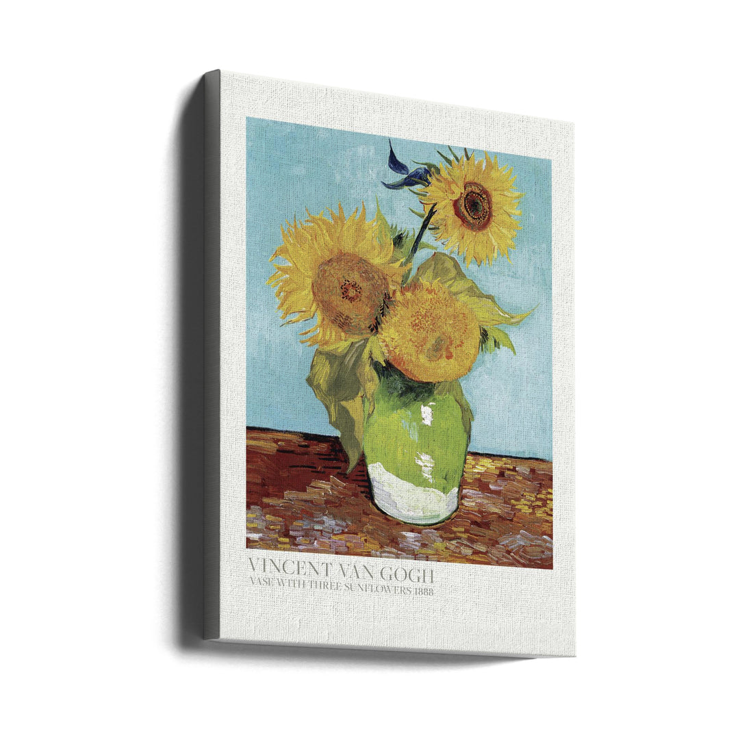 Vase With Three Sunflowers by Vincent Van Gogh | Floral Still Life Painting, Large Canvas Wall Art Print | Artsy Earth