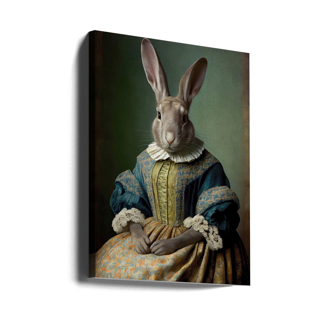 Mrs Bunny by Treechild | Vintage Bunny Portrait, Large Canvas Wall Art Print | Artsy Earth