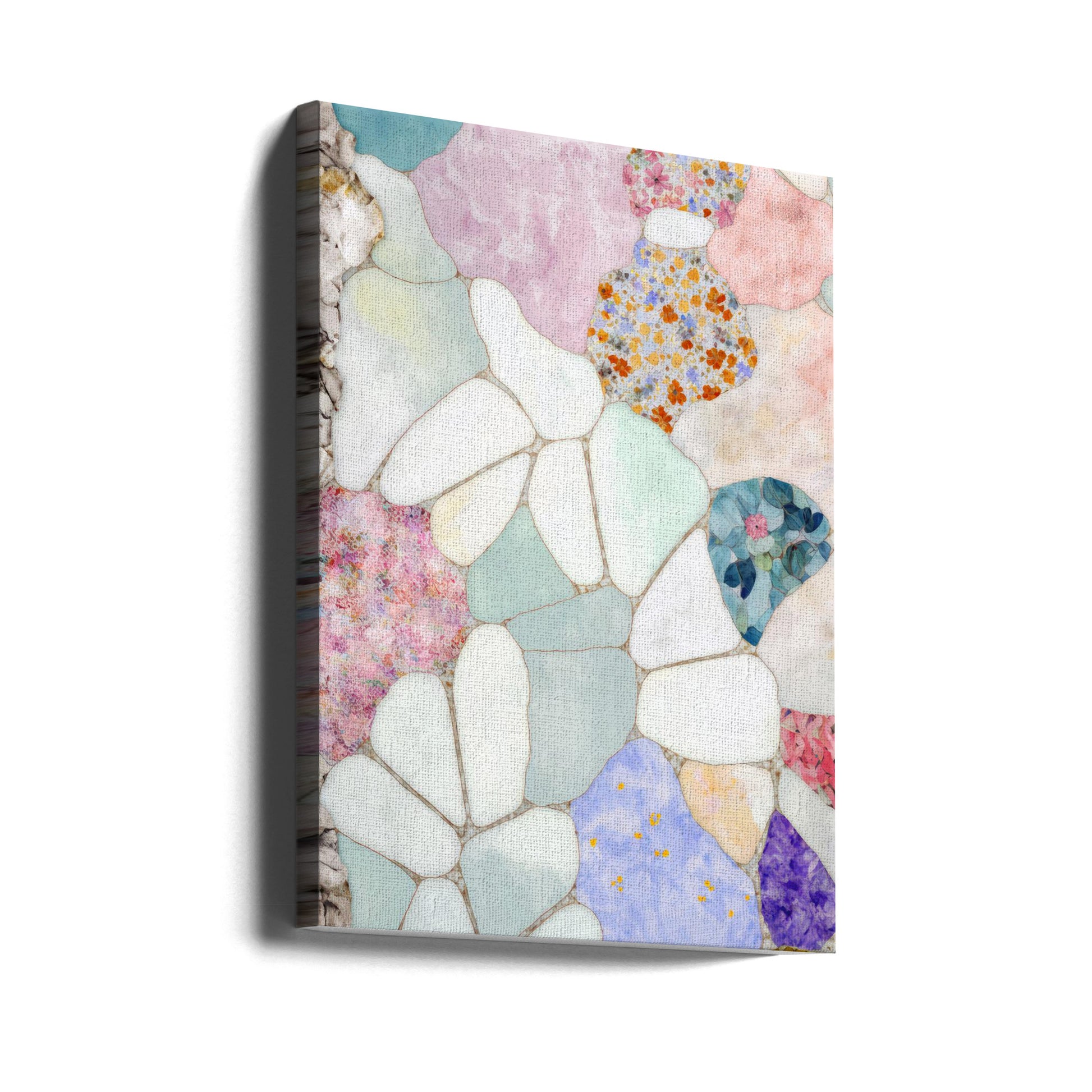 Floral Mosaic by Treechild | Colorful Floral Pattern, Large Canvas Wall Art Print | Artsy Earth