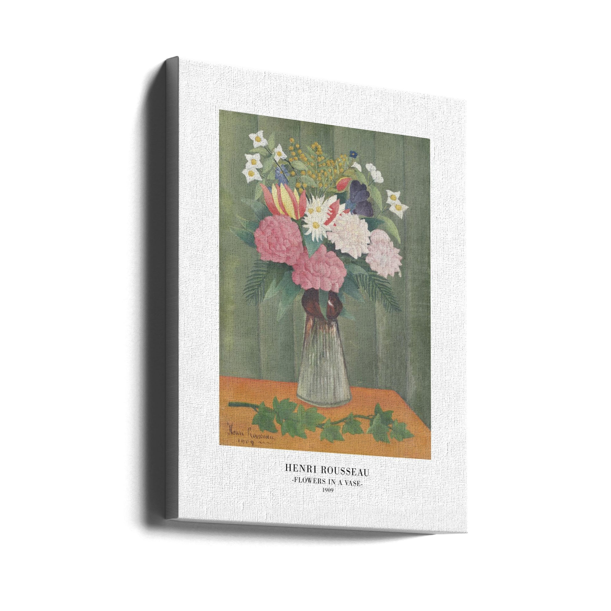 Flowers In a Vase by Henri Rousseau | Botanical Still Life Painting, Large Canvas Wall Art Print | Artsy Earth