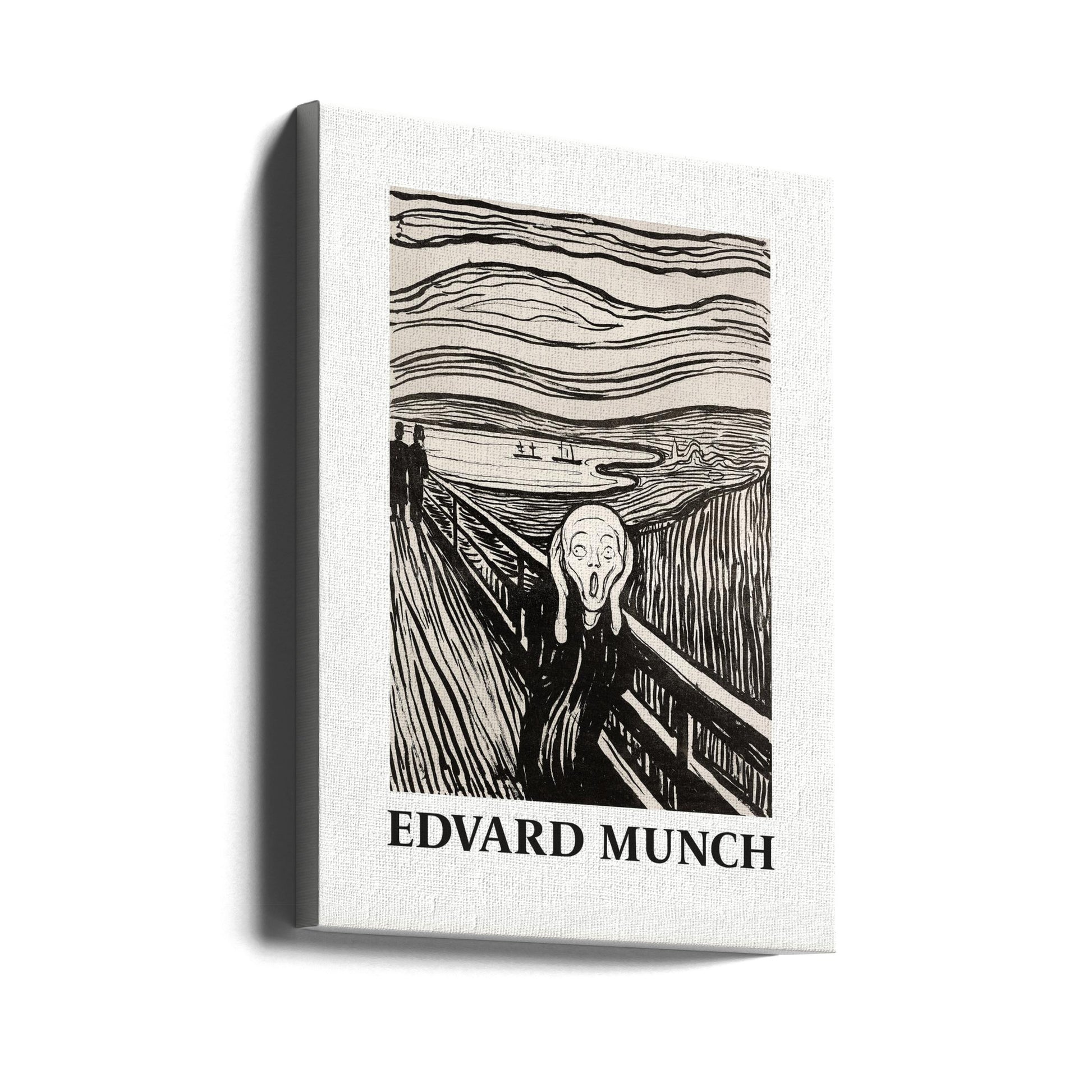 The Scream Monochrome by Edvard Munch | Black And White Master Painting, Large Canvas Wall Art Print | Artsy Earth