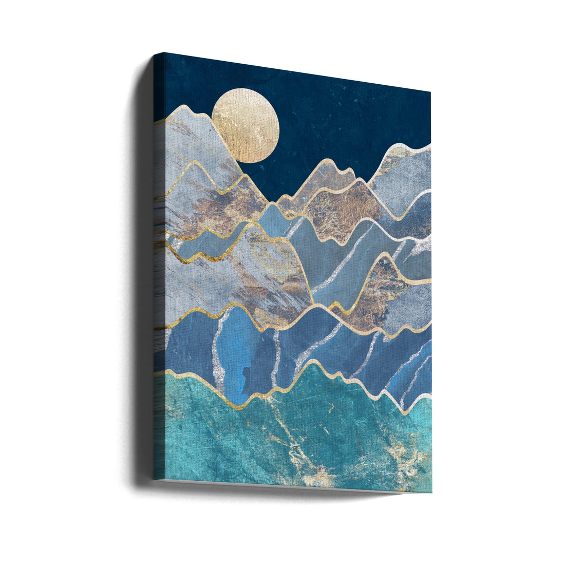 Metallic Mountains in the Moonlight by Sarah Manovski | Night Mountain Landscape, Large Canvas Wall Art Print | Artsy Earth