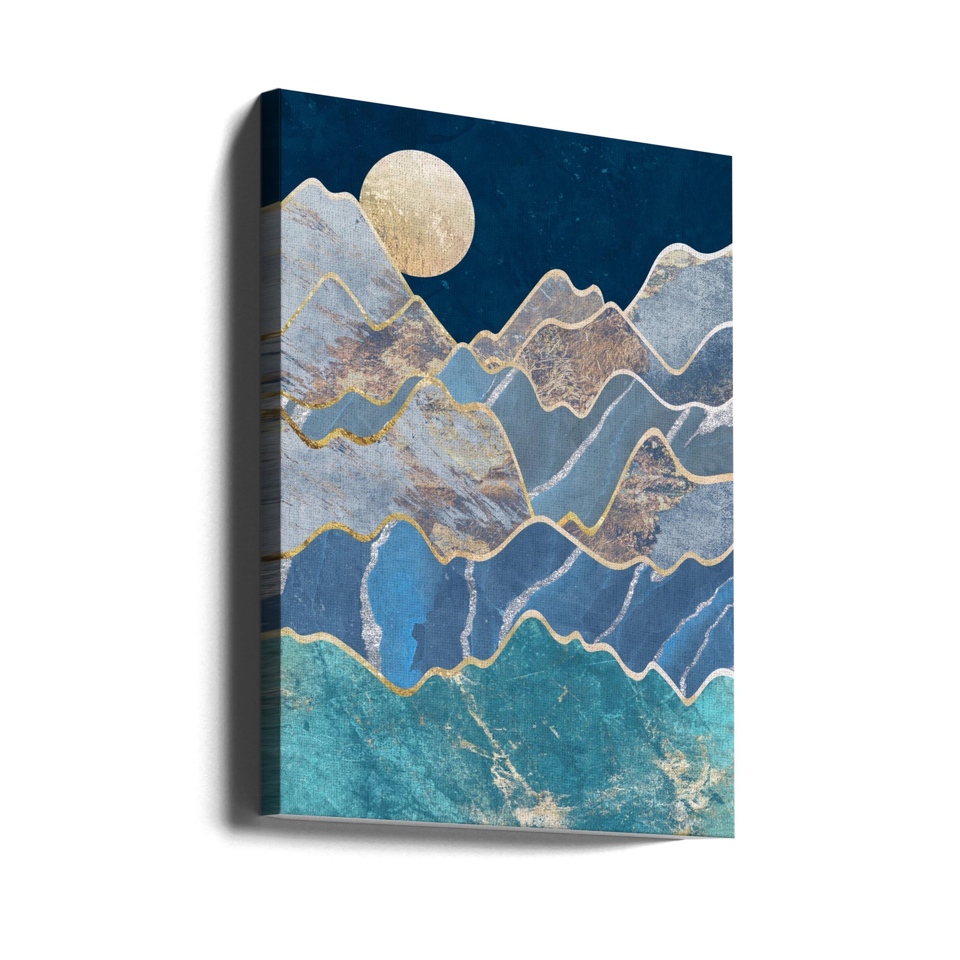 Metallic Mountains in the Moonlight by Sarah Manovski | Night Mountain Landscape, Large Canvas Wall Art Print | Artsy Earth