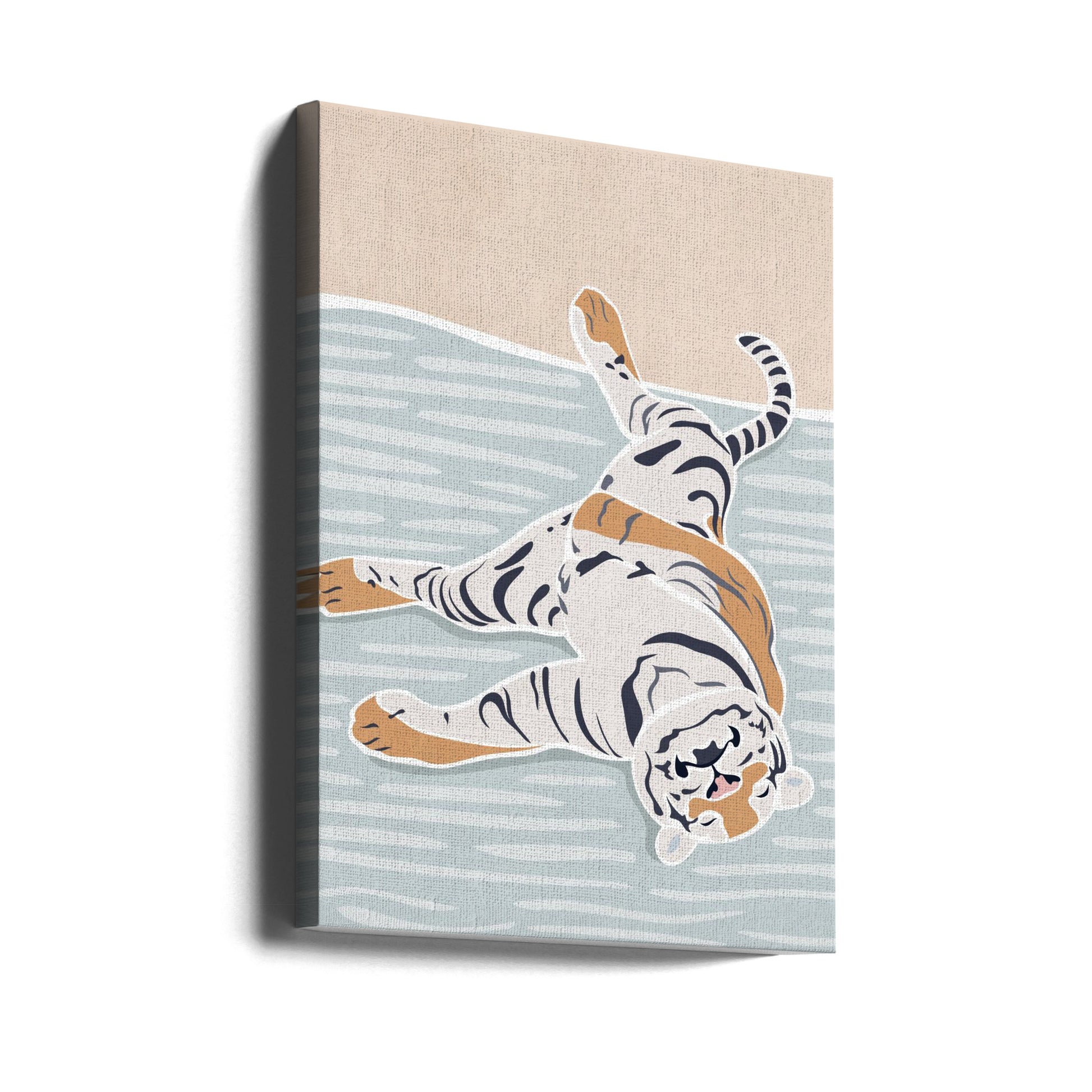 Sleeping Tiger Children's Art by Sarah Manovski | Modern Nursery Animal, Large Canvas Wall Art Print | Artsy Earth