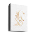 Gold White Japan Koi by Sarah Manovski | Minimal Line Art Fish, Large Canvas Wall Art Print | Artsy Earth