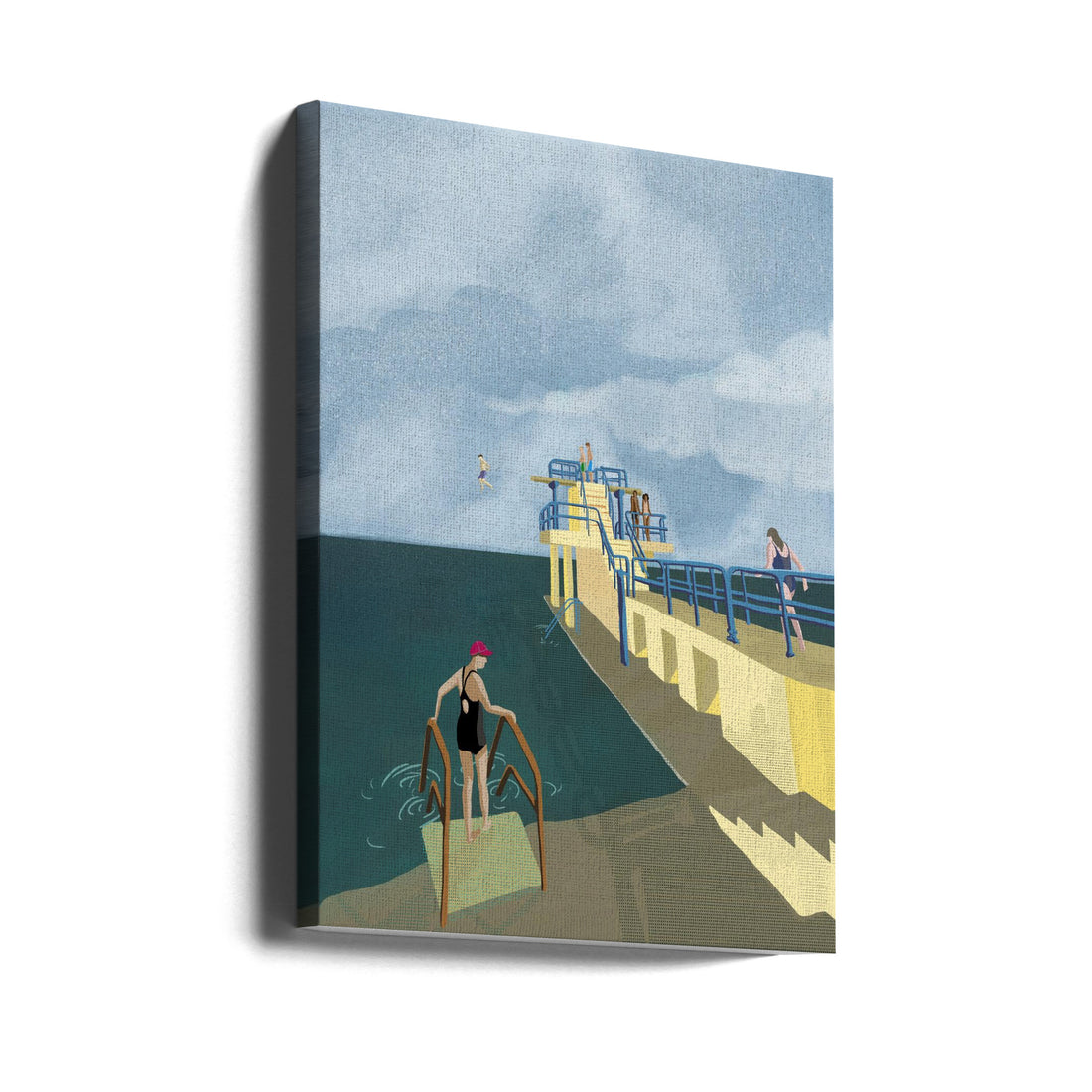 Blackrock Salthill Art by Charlotte Trudgett | Irish Ocean Swimming, Large Canvas Wall Art Print | Artsy Earth