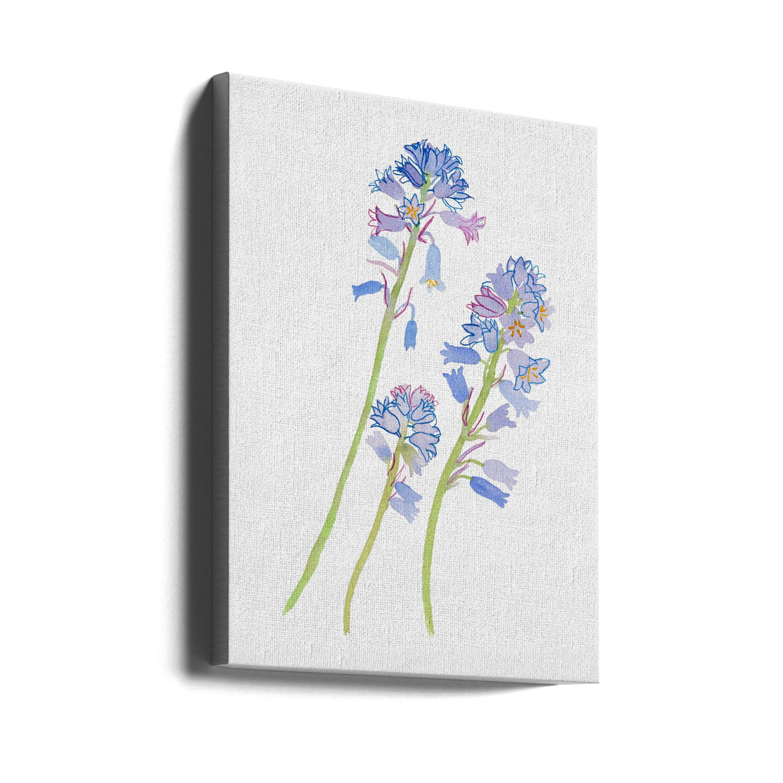 Spanish Bluebell Botanical by Kata Botanical | Watercolor Floral Painting, Large Canvas Wall Art Print | Artsy Earth