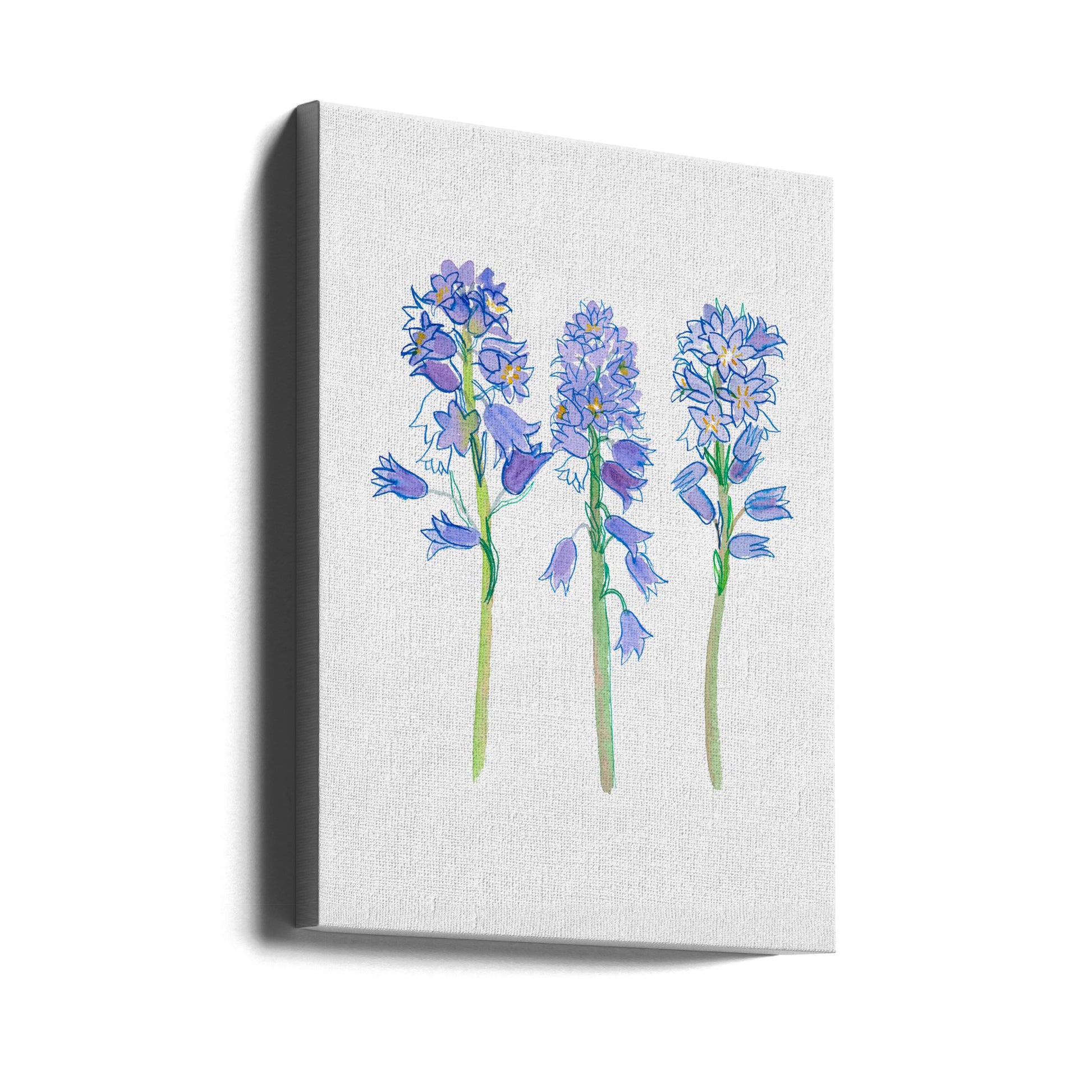 Spanish Bluebell Botanical by Kata Botanical | Watercolor Botanical Illustration, Large Canvas Wall Art Print | Artsy Earth