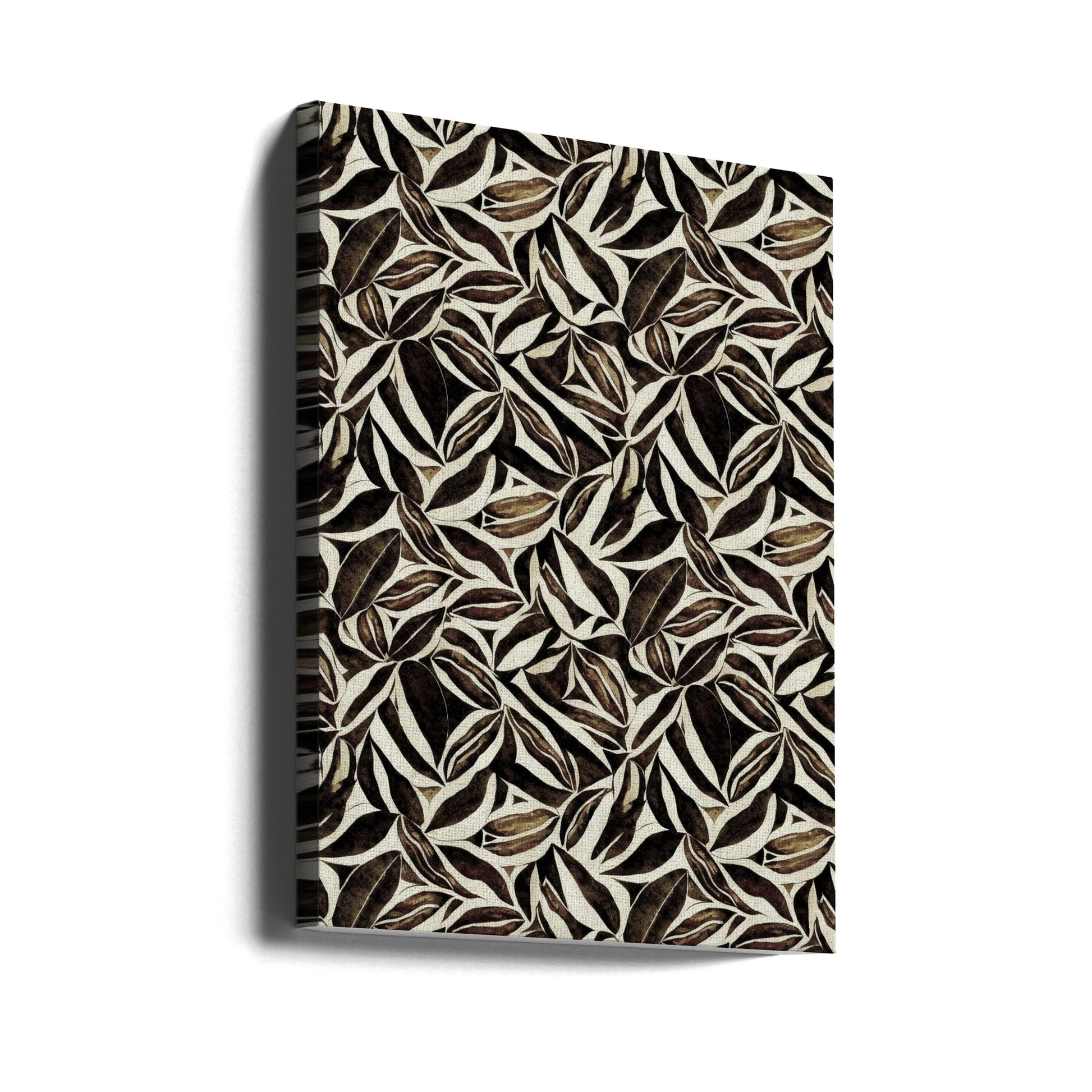 Brown Leafs Pattern by Treechild | Abstract Leaf Structure, Large Canvas Wall Art Print | Artsy Earth