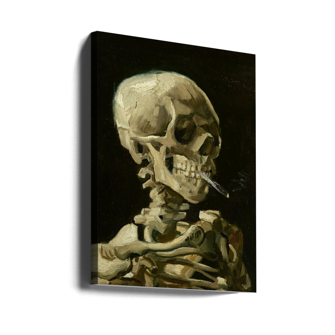 Head of a skeleton with a burning cigarette by Vincent Van Gogh | Dark Smoking Skull, Large Canvas Wall Art Print | Artsy Earth