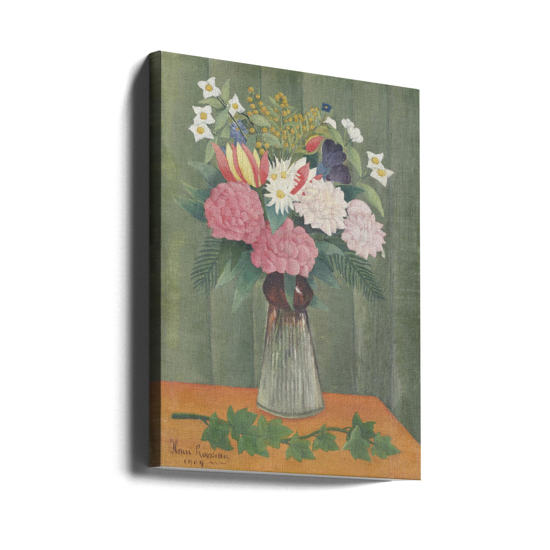 Flowers In a Vase by Henri Rousseau | Botanical Still Life, Large Canvas Wall Art Print | Artsy Earth