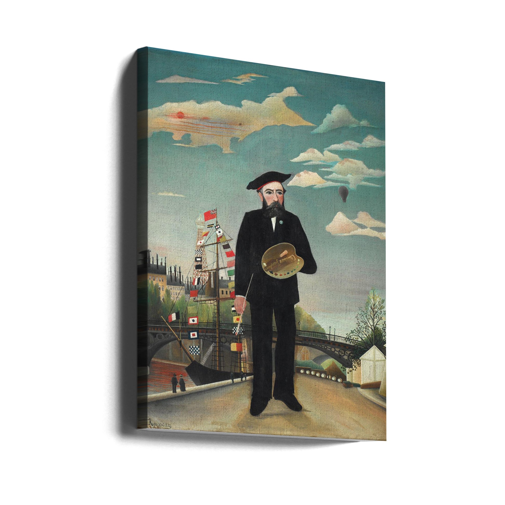 Self Portrait 1890 by Henri Rousseau | Master Painter Portrait, Large Canvas Wall Art Print | Artsy Earth