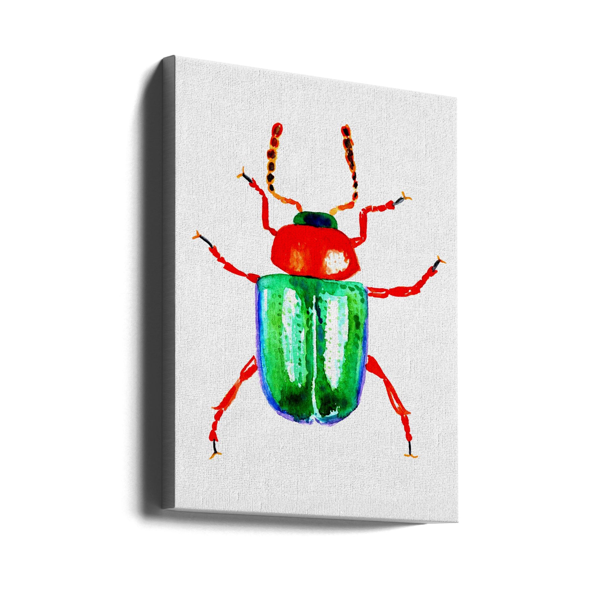 Knotweed Beetle by Kata Botanical | Watercolor Insect Illustration, Large Canvas Wall Art Print | Artsy Earth