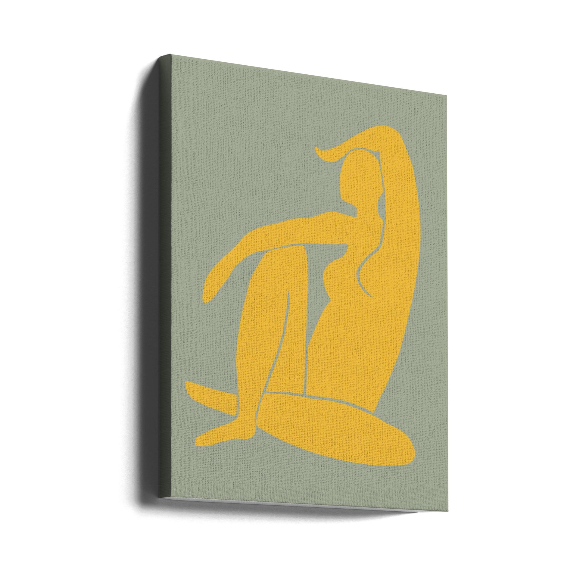 Figure Green And Yellow by Pictufy Studio Ii | Figurative Female Cutout, Large Canvas Wall Art Print | Artsy Earth