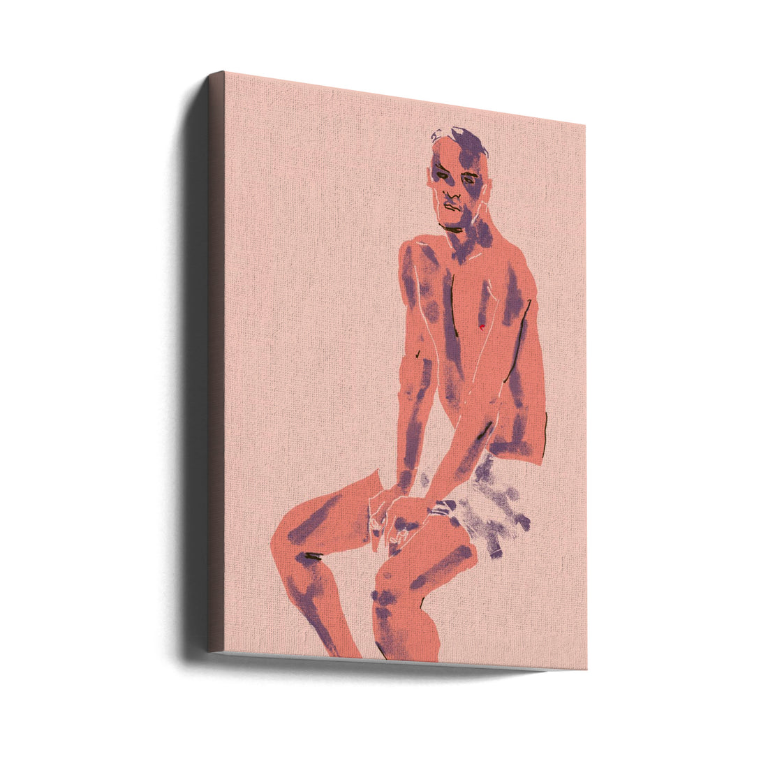 A Man Posing by Francesco Gulina | Fine Art Nude Drawing, Large Canvas Wall Art Print | Artsy Earth