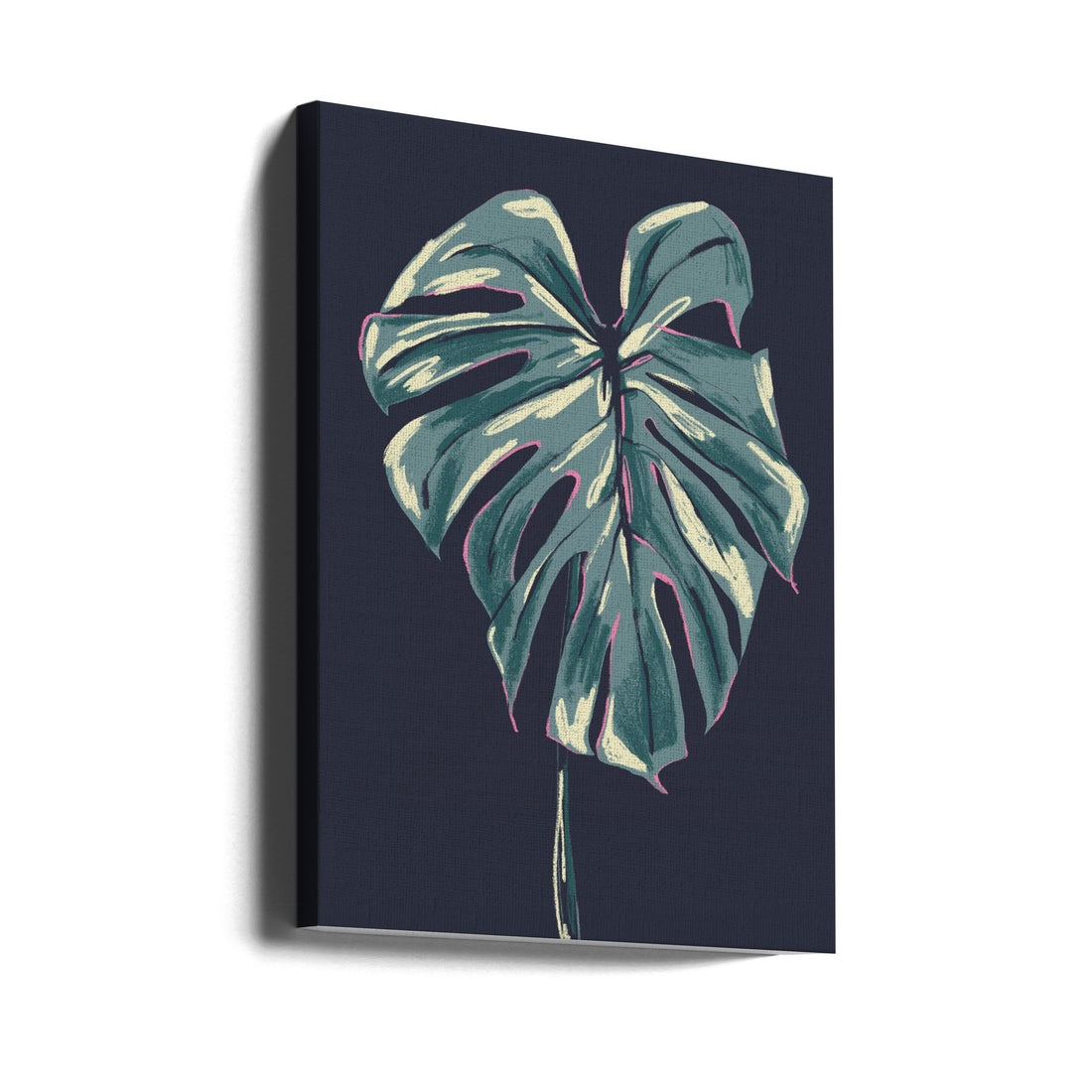 Monstera Deliciosa Dark by Francesco Gulina | Botanical Illustration Digital, Large Canvas Wall Art Print | Artsy Earth