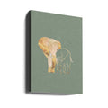 Sage Green Gold Elephants by Sarah Manovski | Line Art Animal Portrait, Large Canvas Wall Art Print | Artsy Earth