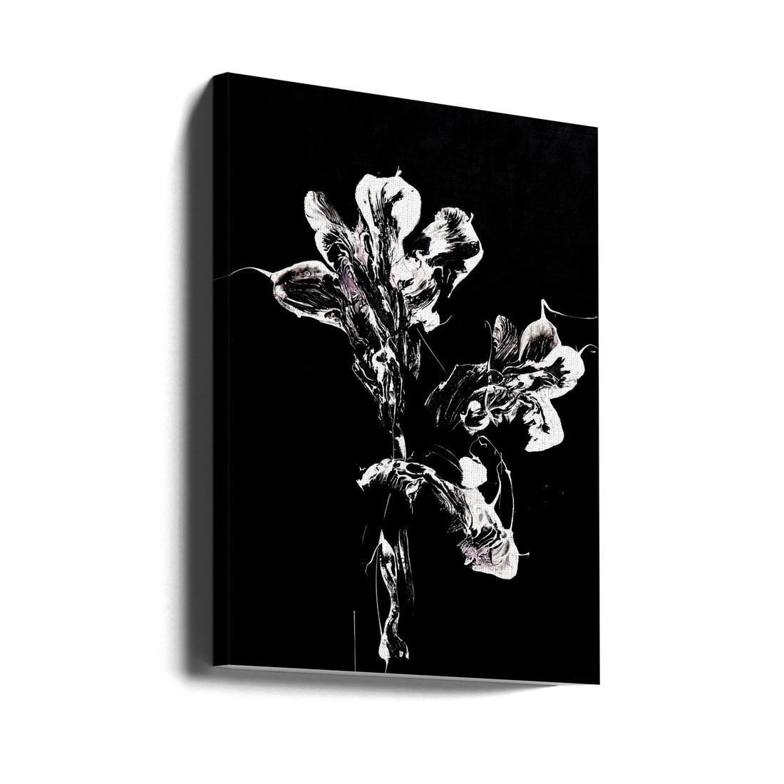 Midnight Disguise by Françoise Wattré | Black Floral Painting, Large Canvas Wall Art Print | Artsy Earth