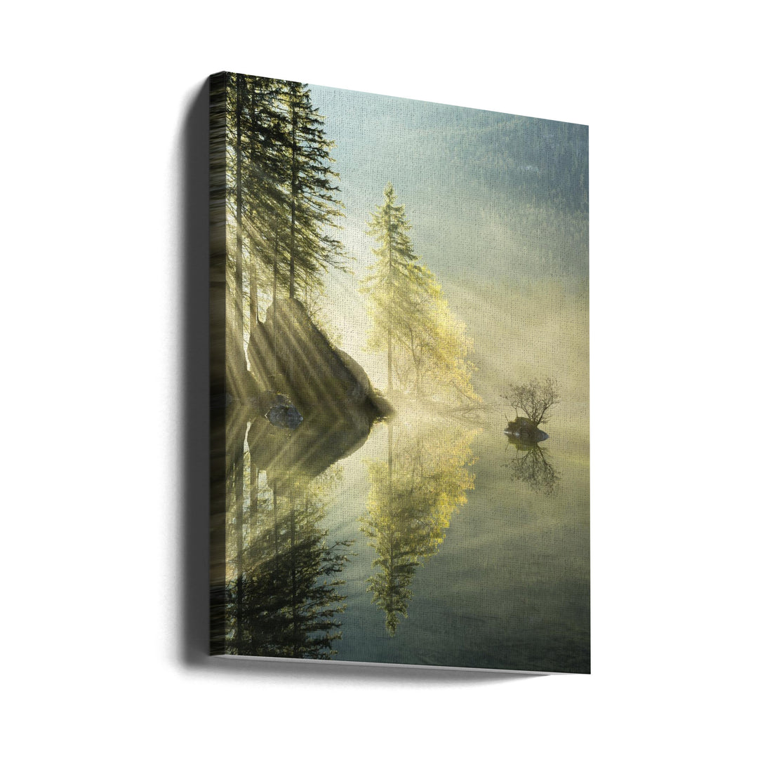 God Rays by Stefan Hefele | Misty Mountain Lake, Large Canvas Wall Art Print | Artsy Earth