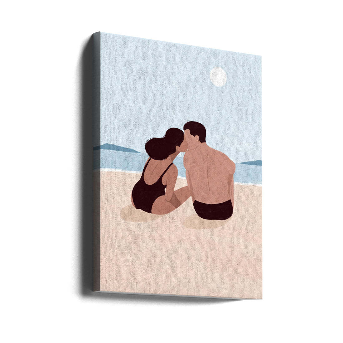 First Kiss by Maja Tomljanovic | Romantic Beach Couple, Large Canvas Wall Art Print | Artsy Earth