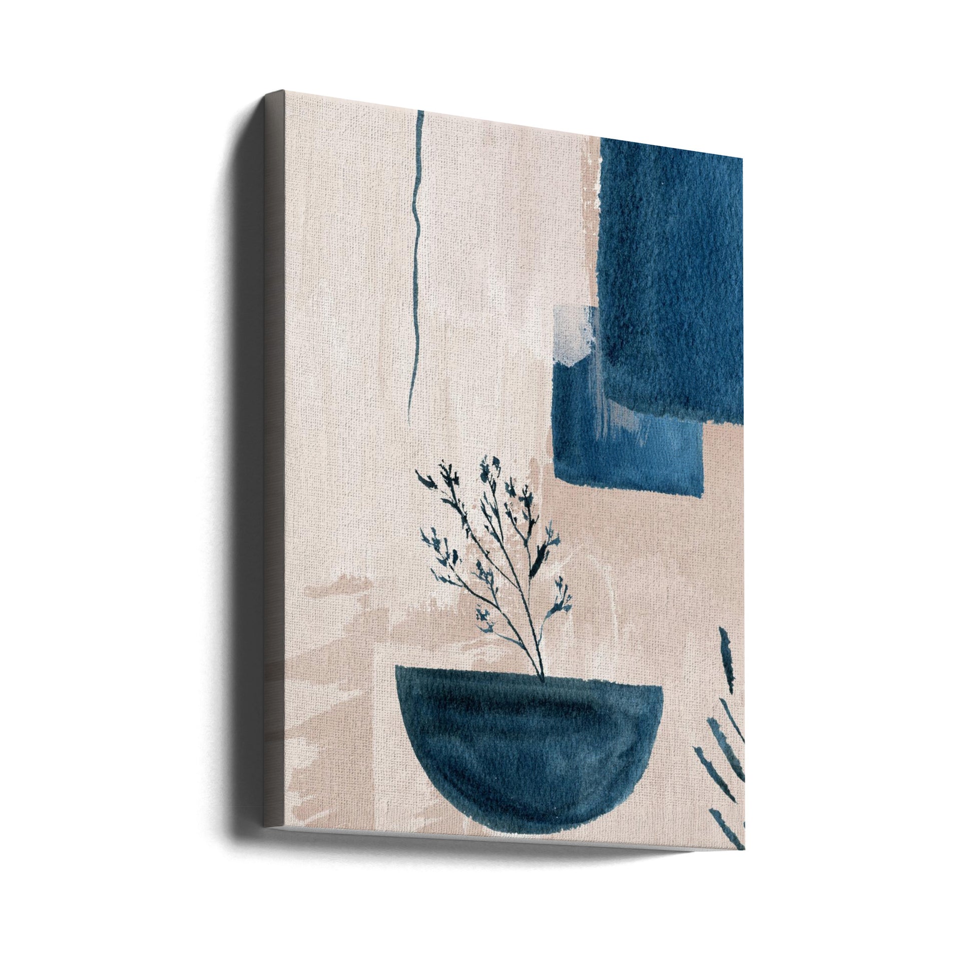 Calm Blues by Sally Ann Moss | Abstract Botanical Illustration, Large Canvas Wall Art Print | Artsy Earth