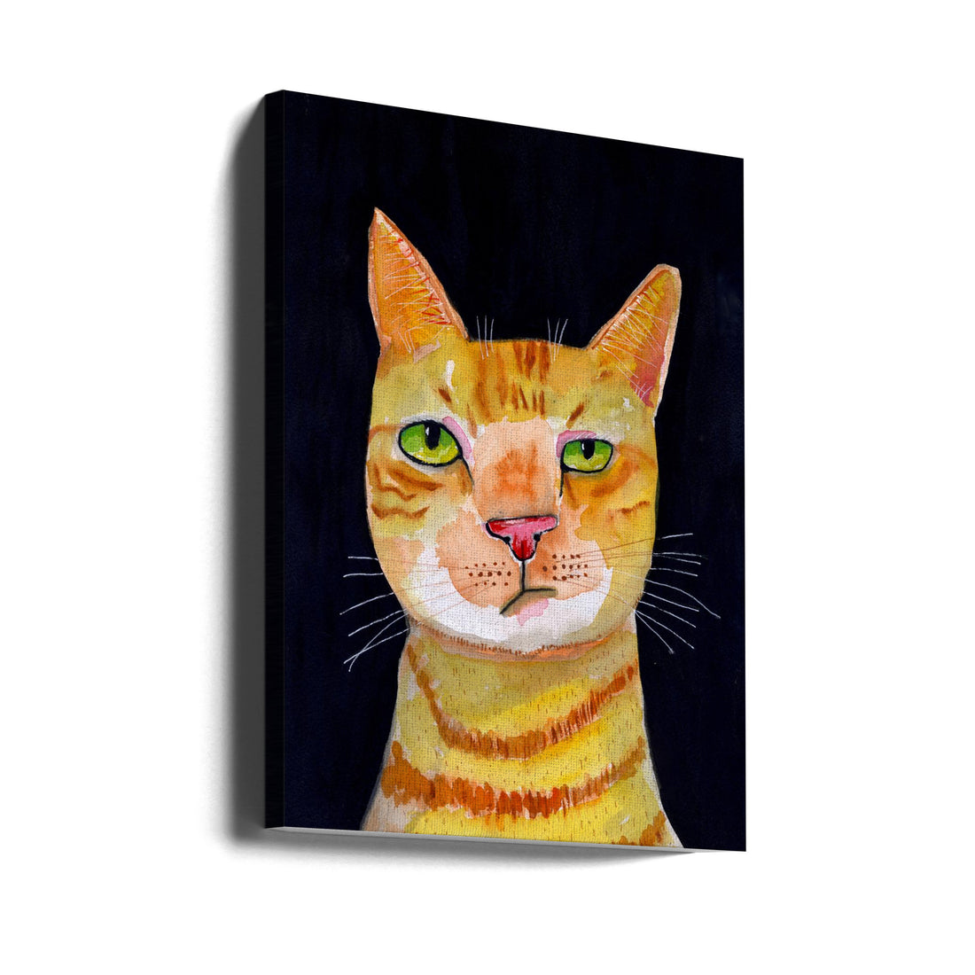 Ginger Cat by Sharyn Bursic | Watercolor Cat Portrait, Large Canvas Wall Art Print | Artsy Earth