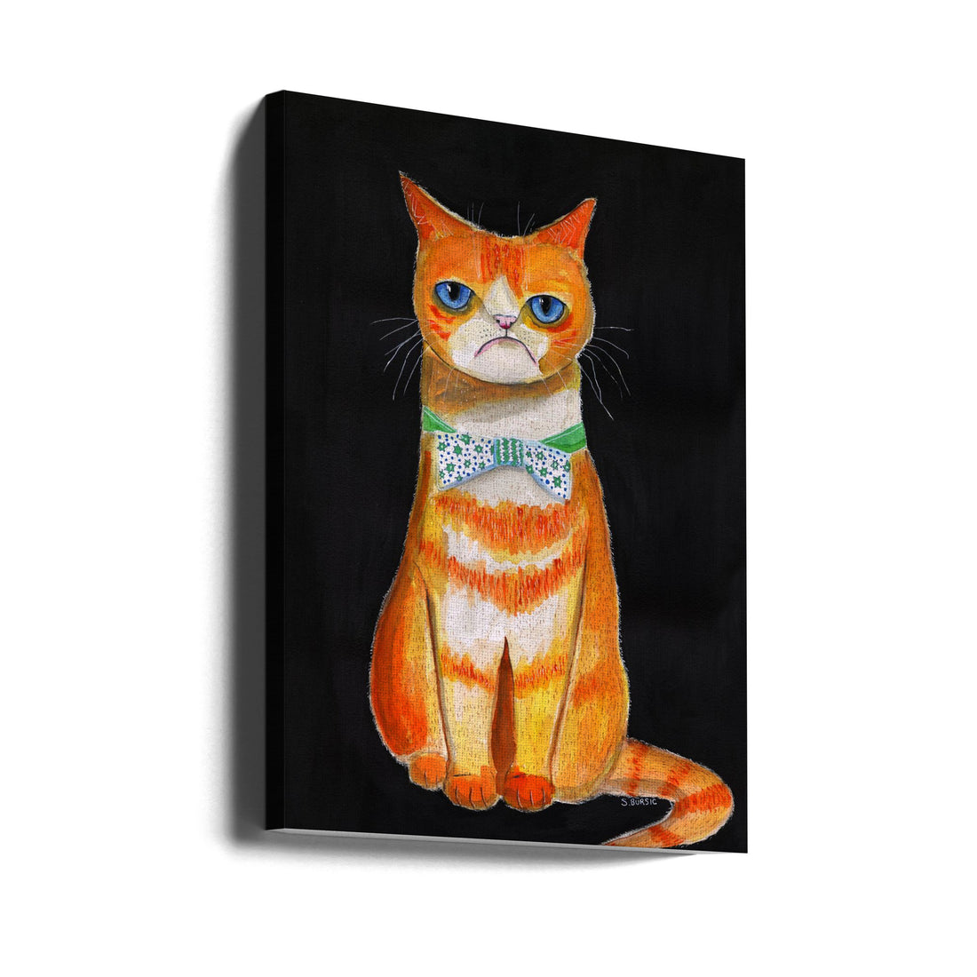 Sad Cat by Sharyn Bursic | Funny Cat Painting, Large Canvas Wall Art Print | Artsy Earth