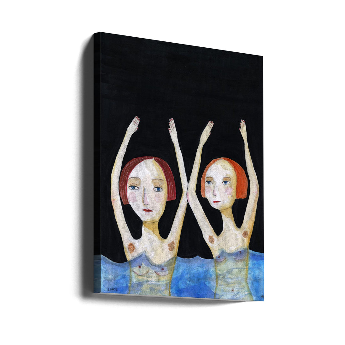 Swimming Girls by Sharyn Bursic | Ocean Swimming Women, Large Canvas Wall Art Print | Artsy Earth