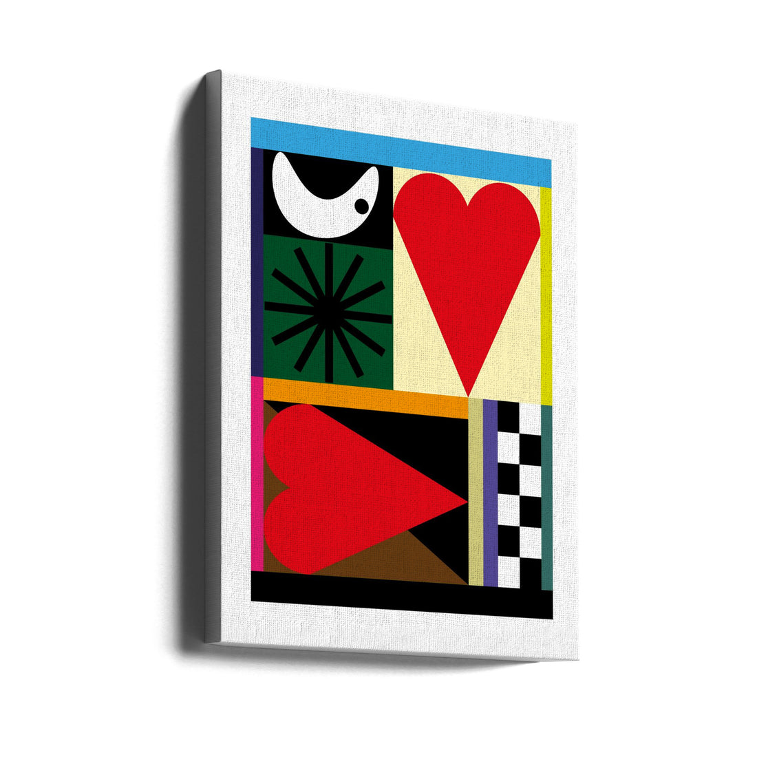 A Game Of Hearts by Frances Collett | Geometric Heart Abstract, Large Canvas Wall Art Print | Artsy Earth