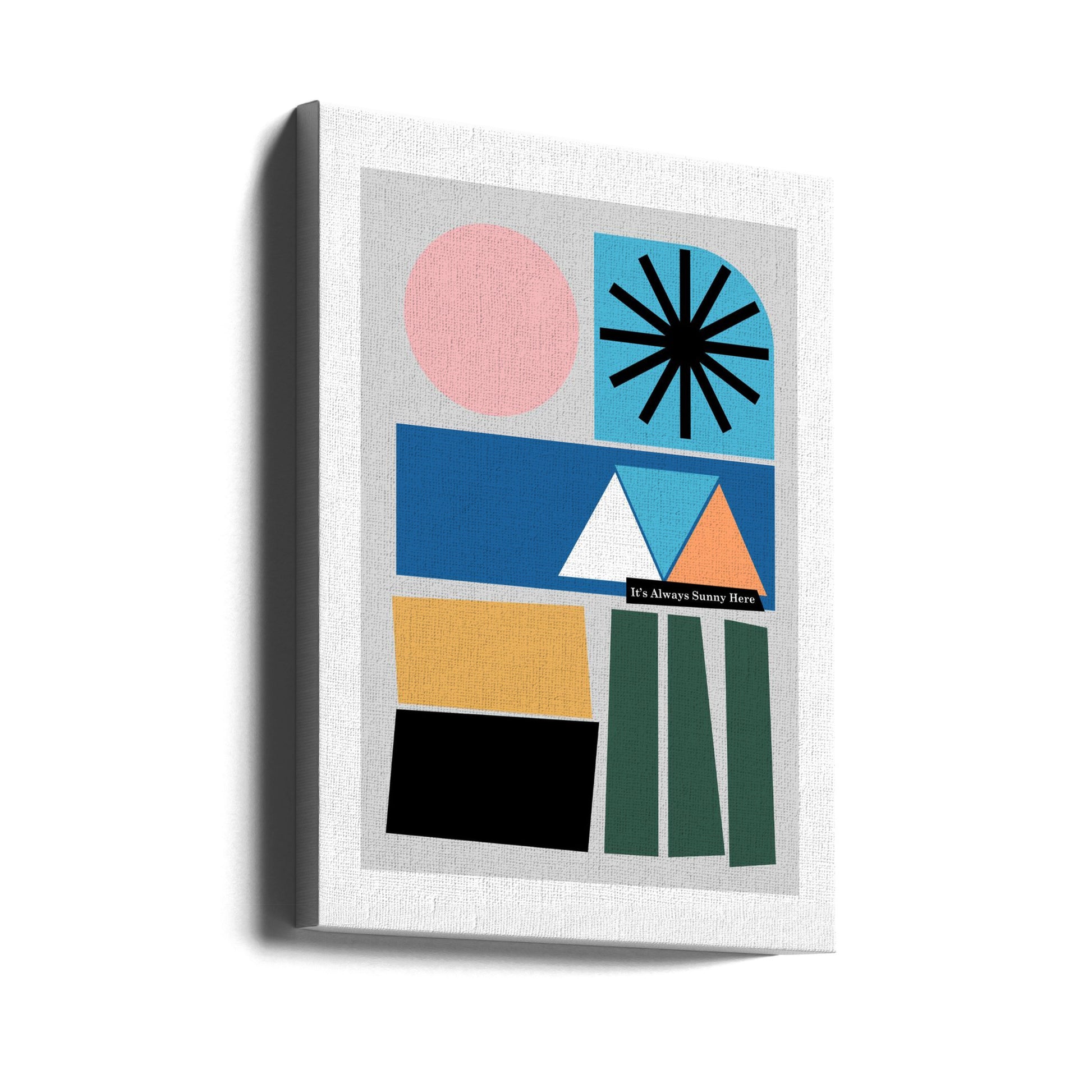 It's Always Sunny Here Grey by Frances Collett | Abstract Geometric Shapes, Large Canvas Wall Art Print | Artsy Earth