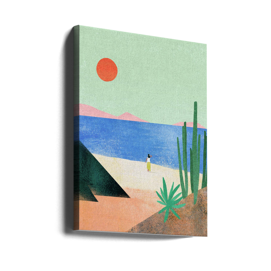 Beach Girl II by Longwayhome | Coastal Summer Landscape, Large Canvas Wall Art Print | Artsy Earth